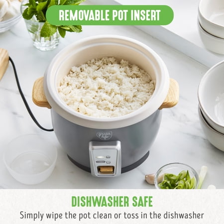GREENLIFE 3 CUP NON STICK ELECTRIC RICE COOKER, QUARTZ GREY