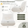 thumbnail image 5 of Walsunny Bean Bag Chair Memory Foam Bean Bag Sofa, Caterpillar Sofa, Lazy Sofa Chair Floor Sofa Couch Single Lounge Chair for Living Room, Bedroom, Office, Dorm, White, 5 of 8