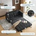thumbnail image 4 of VINGLI Chenille 64" W 84" L Convertible Loveseat Sofa, Dark Grey, 4 of 18