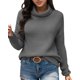 thumbnail image 1 of Gibobby Sueteres Para Mujeres Calientitos Elegantes Suéter De Mujer De Punto Grueso De Cuello De Manga Larga Otoño/Invierno(Gris,XG), 1 of 4