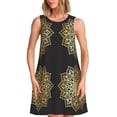 thumbnail image 1 of Balery Gold Mandala Vestidos de verano para mujer con estampado: vestido holgado sin mangas, vestido playero informal y cómodo para días calurosos., 1 of 7