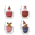thumbnail image 2 of Christmas Knitted Doll Gift Bags – 9.8"x5.1" Fabric Drawstring Candy Bags with Santa, Snowman, Bear – Reusable Holiday Treat Bags for Kids, Party, Presents, 2 of 4