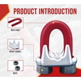 thumbnail image 3 of 4 Pack Crosby 5/16" Forged Wire Rope Clip – G-450, 1010079, U-Bolt Clamp with Saddle & Nuts – Galvanized Red Clip for Cable, Loop, Sling Termination Use, 3 of 14