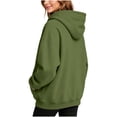 thumbnail image 5 of Vivianyo HD Women's Half Zip Hooded Sweatshirt, Roomy Long Sleeve Pullover with Pockets, Fall Warm Fleece Hoodie for Weekend Walks and Home Lounging, Sizes S-2XL, 5 of 6