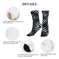 thumbnail image 5 of Men's Black Silver Stripe Novelty Athletic Socks Women's Digital Printing Funky Patterned Crew Socks, 5 of 7
