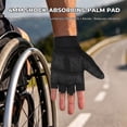 thumbnail image 6 of AEGEND Wheelchair Gloves for Manual Wheelchair Users, Half Finger Anti-Slip Gloves with Palm Padding, Breathable Shock-Absorbing Cycling & Fitness Gloves, Black - L, 6 of 8