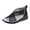 Black, variant on ZTTD Women's Fashion Casual Cross Strap Round Toe Sandals Elastic Band Slip On Shoes Black