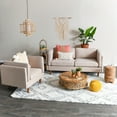 thumbnail image 6 of Creative Co-Op Atley Modern Upholstered High Sided Sofa with Solid Wood Legs, Wheat, 6 of 12