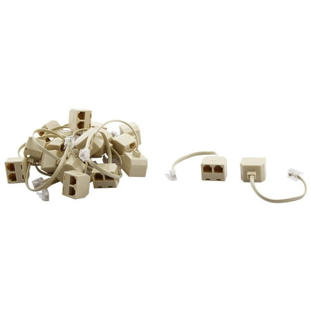 Keystone Phone - Telephone RJ11 6P4C Keystone 1 Male to 2 Female Cable Adapter 20pcs