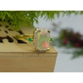 thumbnail image 3 of Natural Lab-Fire Opal And Emerald Gemstone Ring, 925 Sterling Silver ,14K White Gold Plated Fire Opal Engagement Rings, 3 of 5