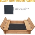 thumbnail image 5 of Wood Sandbox with 2 Bench Seats, Sand Boxes with Lid for Kids, Sand Pit with Cover for Outdoor Backyard Patio, 48 Inch, 5 of 7