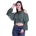 thumbnail image 2 of Moomaya Plus Size Cold Shoulder Top Printed Ladies Tops Blouses Women Party Tops, 2 of 4