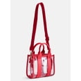 thumbnail image 3 of No Boundaries Women's Game Day Clear Boxy Mini Tote Bag, Red, 3 of 5