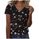 thumbnail image 1 of Camisetas Casuales de las Mujeres Moda Cómoda Impresa de Manga Corta con Cuello en V Top para el Uso Diario Casual, 1 of 5