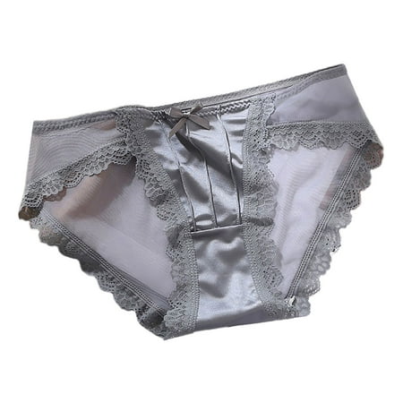 

ZMHEGW Underwear for Women Hipster Panties Low Rise Underpants Solid Grey L