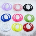 thumbnail image 2 of 80s 90s Neon Chunky Hoop Earrings Large Retro Exaggerated Round Candy Color Matte Geometric Dangle Earrings for Women Party Retro Y2k Costume Accessory, 2 of 5