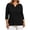 Black-50, variant on Women's Plus Size 3/4 Sleeve V-Neck Tee Casual Solid Color T-Shirt Sizes L-5X