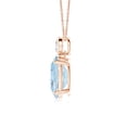 thumbnail image 2 of ANGARA Natural Oval 2.2 ct Aquamarine Pendant with Bezel-Set Diamond in 14K Rose Gold for Women (Size-10x8mm) | March Birthstone, Anniversary, Jewelry Gift for Women | Natural Aquamarine Necklace, 2 of 8