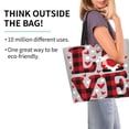 thumbnail image 3 of Bingfone Canvas Tote Bag for Women with Inner Pocket Aesthetic Cute Shopping Tote Bags Reusable Grocery Bags-Buffalo Plaid Love And Gnome, 3 of 9