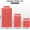 thumbnail image 3 of Utopia Towels 8 Piece Luxury Towel Set, 2 Bath, 2 Hand, and 4 Wash Cloths, 600 GSM Ring Spun Cotton, Highly Absorbent Viscose Stripe Towels, Ideal for Everyday use, Coral, 3 of 9