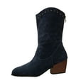 thumbnail image 2 of Viluyesy Womens Western Boots, Wide Calf Zipper Chunky Heels Fall Winter Fashion Cowboy Boots Blue US7.5, 2 of 9