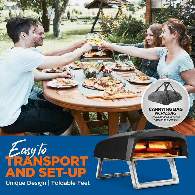 NutriChef Portable Outdoor Gas Pizza Oven - Foldable Feet