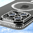 thumbnail image 5 of Entronix Magnetic Crystal Case for iPhone 16 Pro, Luxury Rhinestone Cute Bumper Cover for Girls, Black, 5 of 8