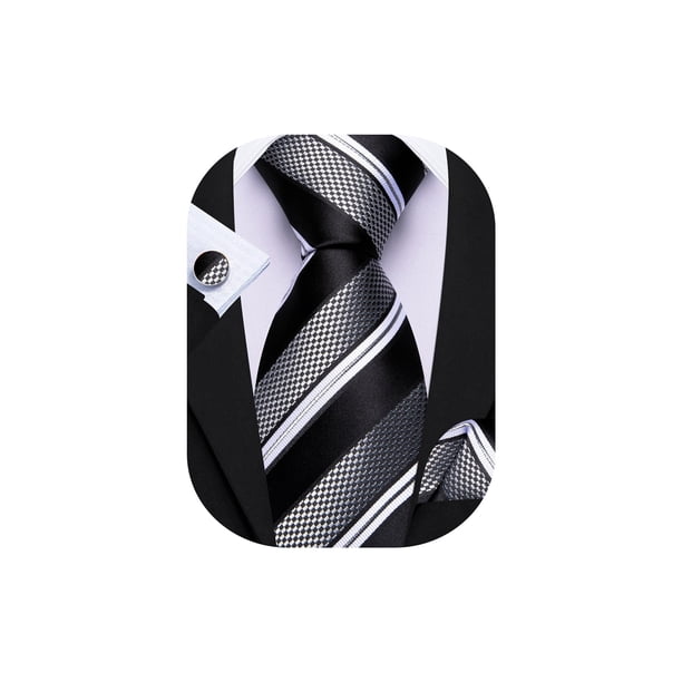 Set de Corbata de Seda a Rayas Barry.Wang Largo 150 cm
