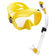 Cressi Scuba Diving Snorkeling Freediving Mask Snorkel Set, Yellow