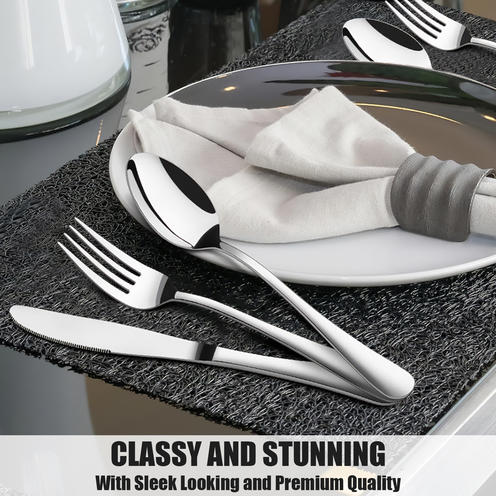 AMBLER 48-Piece Stainless Steel Silverware Set for 8 photo 5