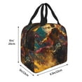 thumbnail image 2 of Yiaed Colorful Bull Western Man Print Insulated Lunch Bag Reusable Cute Tote Lunch Box, Leakproof Cooler Lunch Bags for Work Office Travel School Picnic, 2 of 5