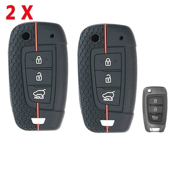 DON'T TOUCH MY KEY 2Pcs 3 Button Remote Key Case Cover Shell for Hyundai Accent Elantra Verna Solaris
