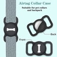 thumbnail image 2 of Étui de Protection Compatible pour Apple AirTags pour Collier de Chien Chat, Support en Boucle pour Animal de Compagnie, Couverture en Silicone pour Collier d'Animal (Noir), 2 of 5