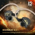 thumbnail image 3 of KBEAR K01 Iems For Gaming, Wired Gaming Earbuds, Noise Cancelling In Ear Headphones With 3.5mm Plug, HIFI Immersive Bass In Ear Monitor Wired Earphones For Computer Laptop Music（Purple with mic), 3 of 9