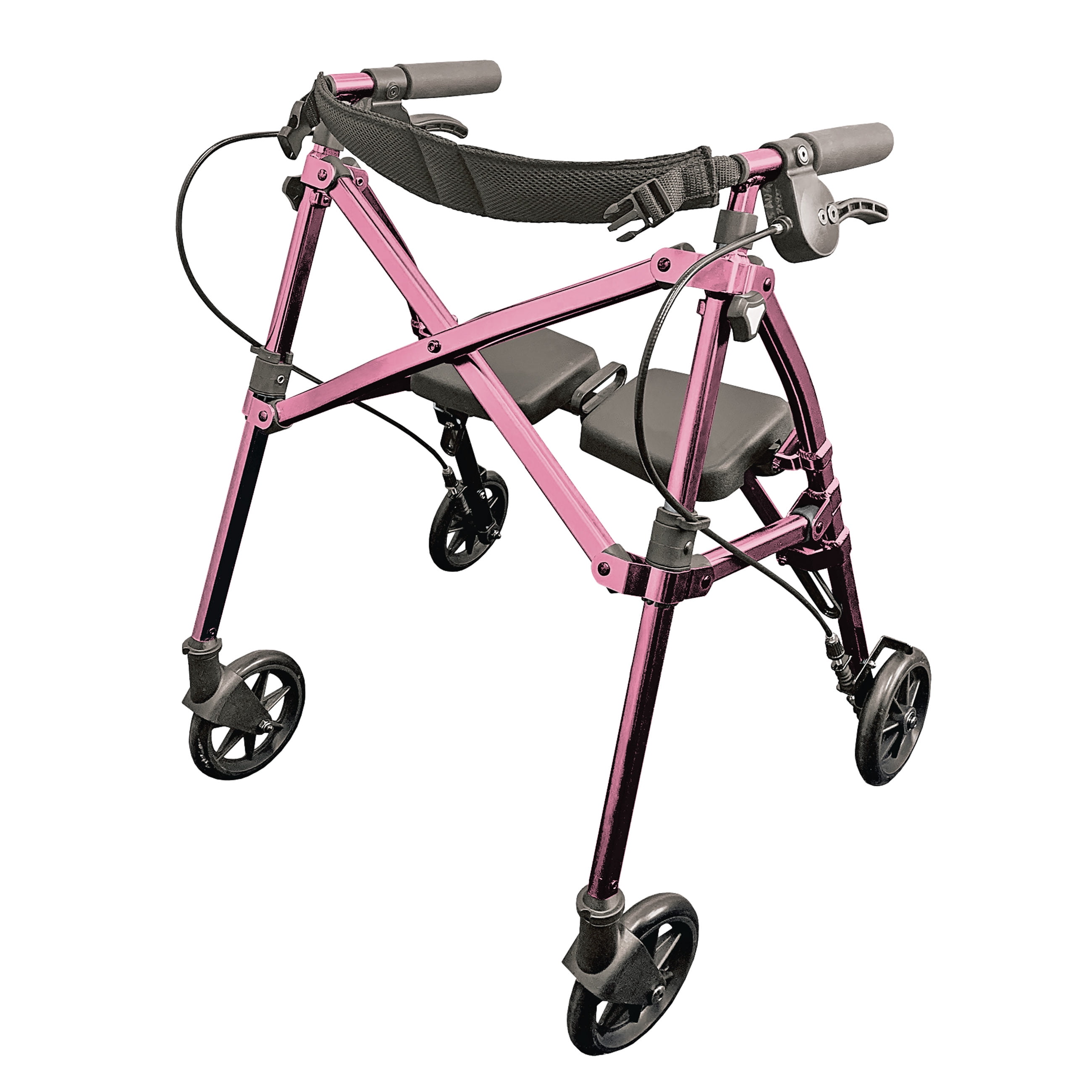 Able Life Space Saver Rollator Short, Lightweight Junior Folding Walker for Seniors, Petite