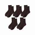 thumbnail image 1 of Chenchen 5 Pairs Women's Solid Mid-Calf Socks, Winter Thermal Mid-Calf Wool Socks with Fleece Lining, Thick & Warm, 1 of 1