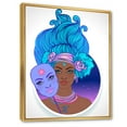 thumbnail image 3 of Designart 'Portrait of Afro American Girl With Blue Hair II' Modern Framed Canvas Wall Art Print, 3 of 5