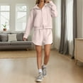 thumbnail image 2 of Casual Shorts for Women, Sports Shorts for Women,Women's Stylish Casual Hooded Shorts Suit Set for Everyday Comfort Versatile for Spring and Fall Two-Piece Outfit, 2 of 5