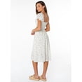 thumbnail image 3 of Celebrity Pink Women's and Women's Plus Puff Sleeve Midi Dress, Sizes XS-4X, 3 of 11
