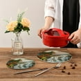 thumbnail image 7 of GZHJMY 2PCS Landscape Painting Trivets Pot Holders Set and Placemats Set, Hot Pads, Table Mats for Cooking and Baking, Cotton Braided Hot Pads, 7.09"+9.45", 7 of 7