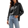 thumbnail image 2 of Button Down Shirts for Women Cotton Oxford Shirts Long Sleeve Dress Shirts Work Casual Solid Tunic Tops Collared Blouse Linen Tops, 2 of 6