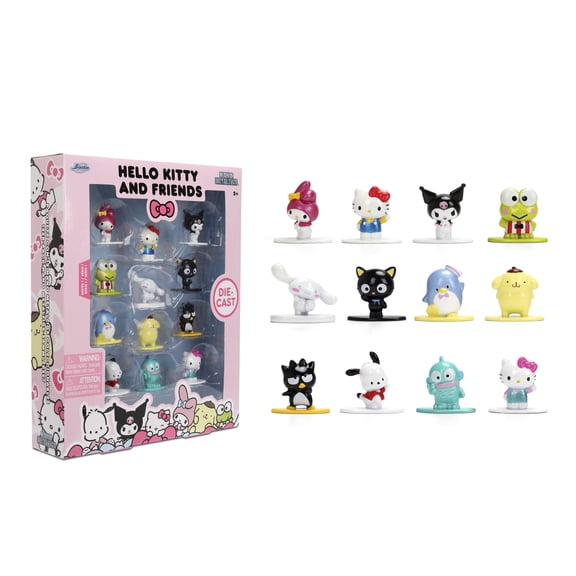 Sanrio Nano Metalfigs 12-Pack – Die-Cast Mini Figures Set, Series 1 Includes Hello Kitty, My Melody, Kuromi & More – by Jada Toys