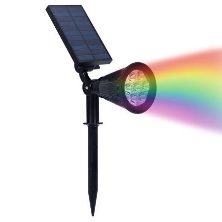 DEETECK 20 Lumen Solar Powered Auto On/Off for Outdoor Landscape Spot Light, 1.2V, Black (1-Pack)