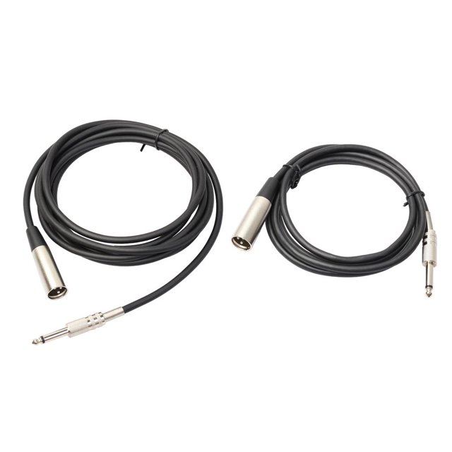 2x XLR a 6.35mm Micrófono Cable 1/4 Clavija 3 Pinzas para Principiantes Producción Instrumentos Musicales Baoblaze Cable XLR de 3 pines a mono
