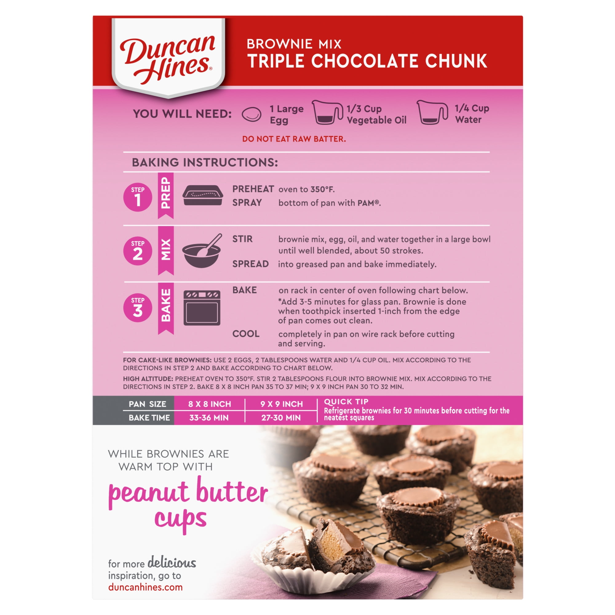 Duncan Hines Signature Triple Chocolate Chunk Brownie Mix, 17.6 oz