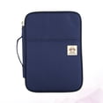 thumbnail image 3 of GOOHOCHY Bolsa de documentos A4 multifuncional, portátil, para hombres y mujeres, organizador de carteras, viajes de negocios, maletín con cremallera, estuche de almacenamiento (azul marino), 3 of 7