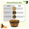 thumbnail image 3 of Set of 3 Wooden Flower Boxes Outdoor, Durable Acacia Wood Barrel Planters for Outdoor Plants with Ergonomic Handles, Drainage Holes, Multiple Sizes Wood Bucket Planter Light Brown, 3 of 6