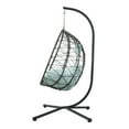 thumbnail image 5 of Gray Egg Chair with Stand, Indoor Outdoor Hanging Swing Chair for Patio, Balcony & Living Room – PE Wicker & Steel Frame (38.6"W x 76.8"H), Foldable Design, 5 of 12