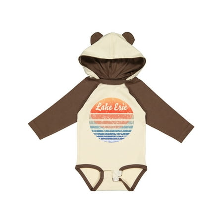 

Inktastic Lake Erie Distressed Retro Sunset Gift Baby Boy or Baby Girl Long Sleeve Bodysuit