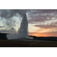 thumbnail image 2 of The Yellowstone Collection 14x11 White Modern Wood Framed Museum Art Print Titled - Old Faithful Eruption at Sunset, Yellowstone National Park, 2 of 4